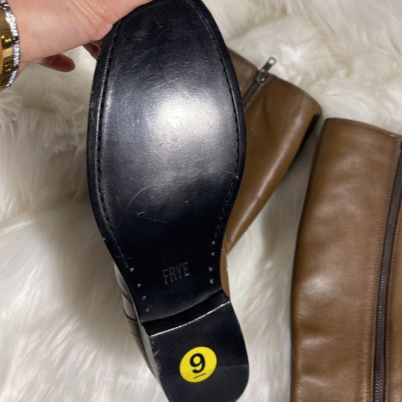 Frye Melissa belted tall boots in dark taupe - Picture 5 of 8